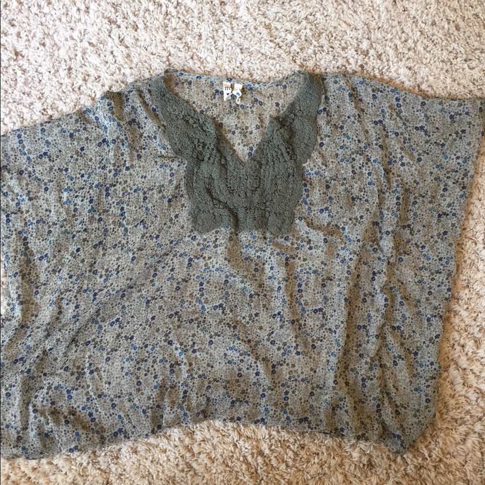 Girl Krazy soft olive green sheer top.